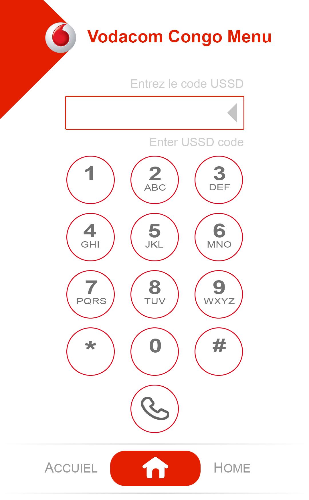 Vodacom Congo Menu