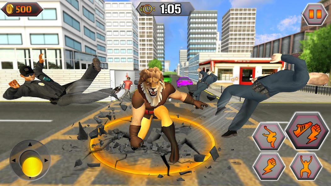 Scary Lion Crime City Attack