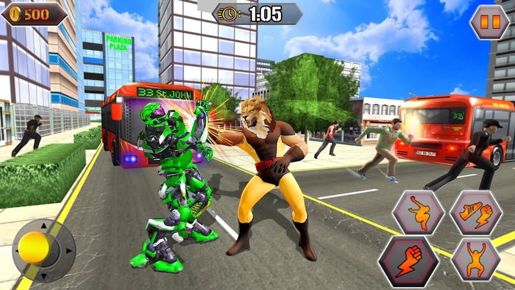 Scary Lion Crime City Attack