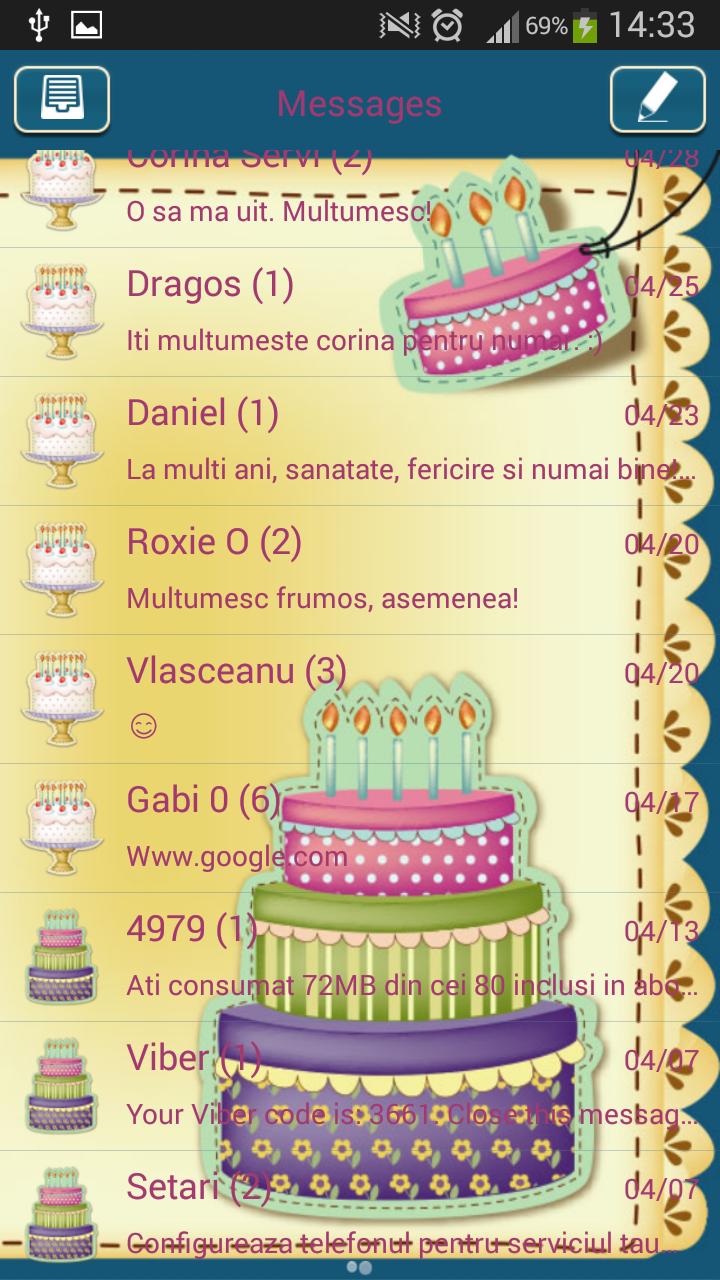 GO SMS Cake Theme