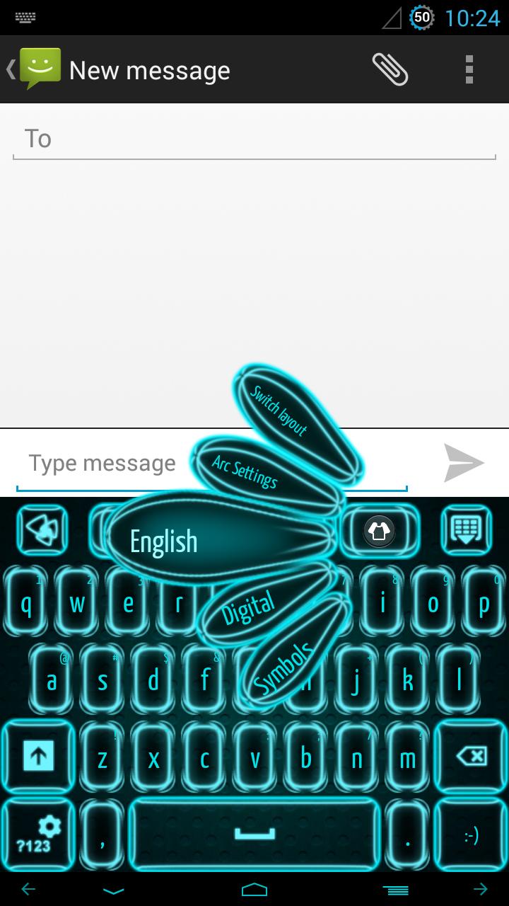 Neon Blue Keyboard