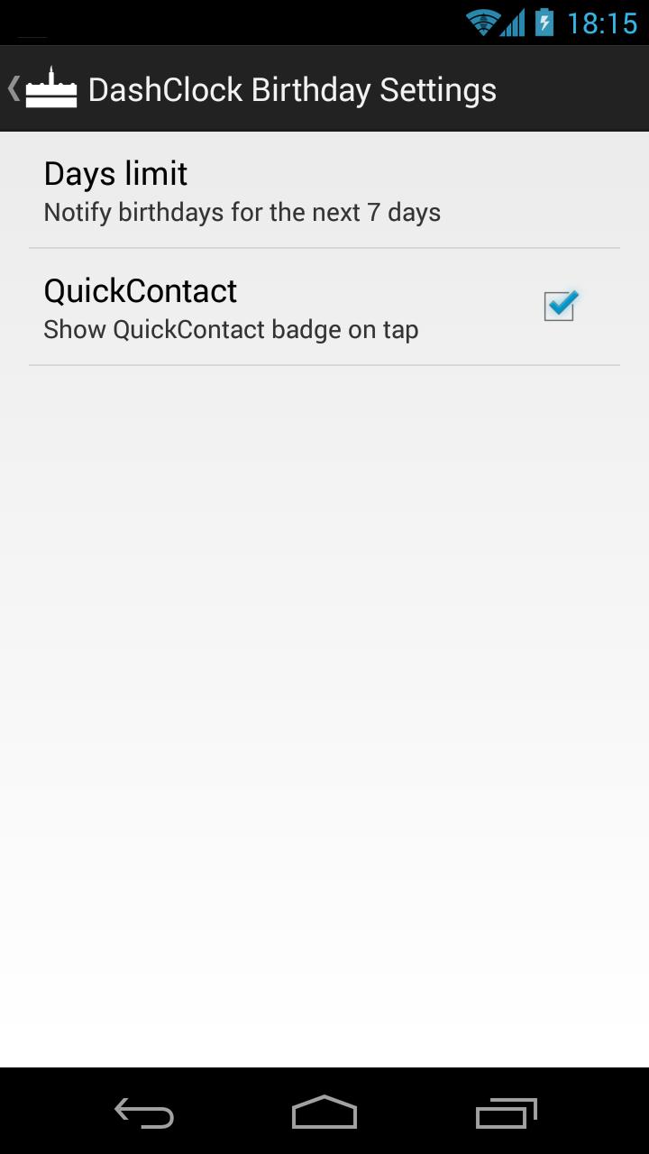 DashClock Birthday Extension