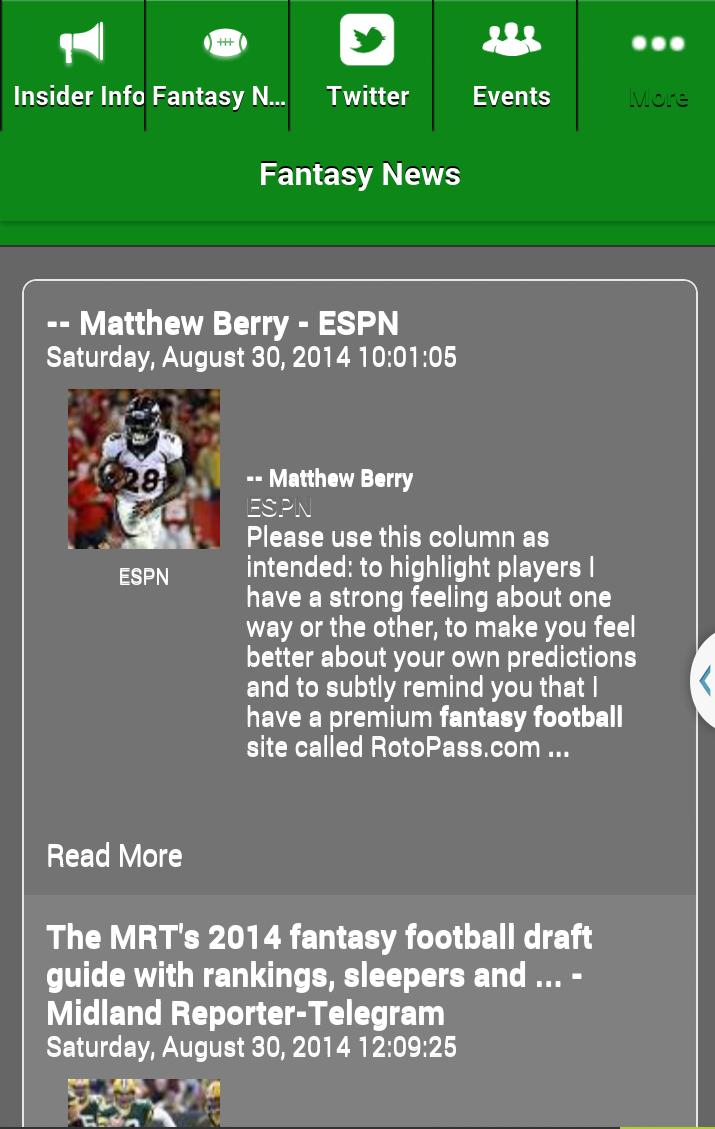 Fantasy Football Insider 2014