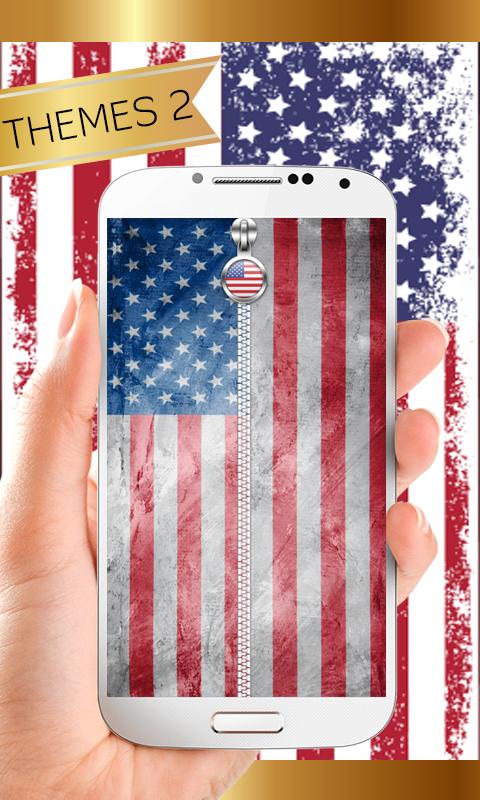 US Flag Zipper Lock