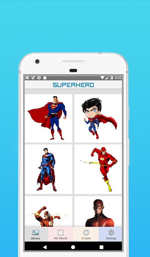 Superhero Coloring By Number - Pixel Art