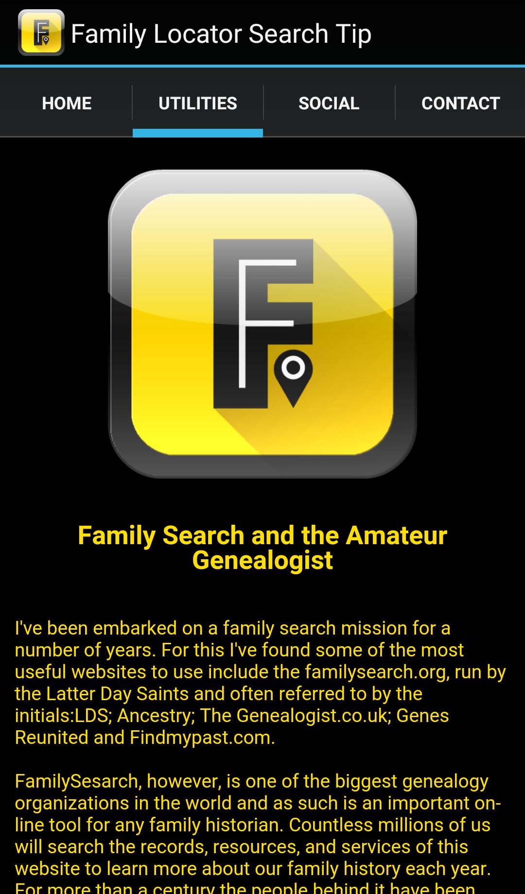 Family Locator Search Tip