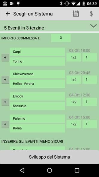 Reduced systems for  betting
