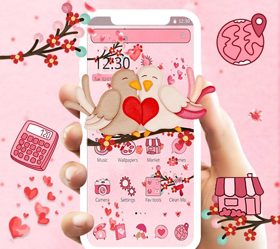 Cute Romantic Love Birds Theme