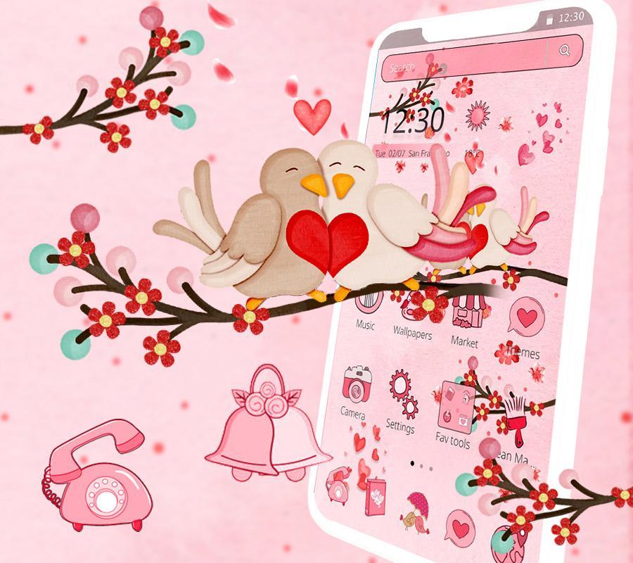 Cute Romantic Love Birds Theme