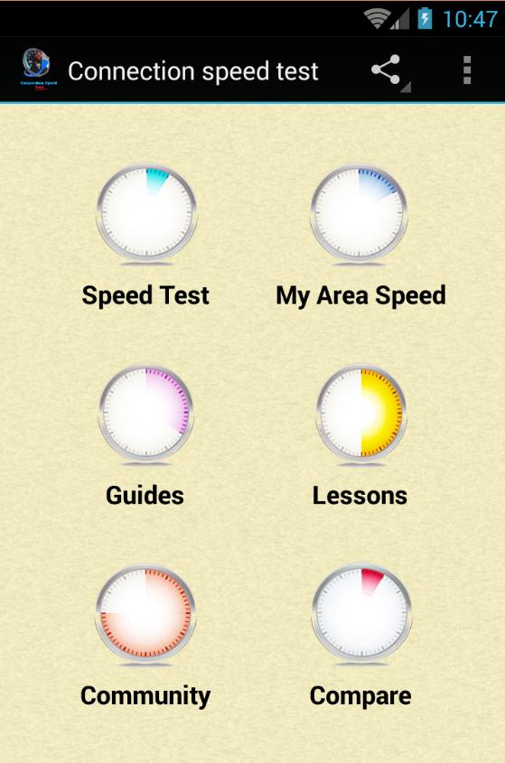 Connection speed test