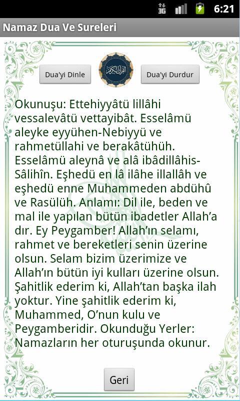 Namaz Dua Ve Sureler(Sesli)
