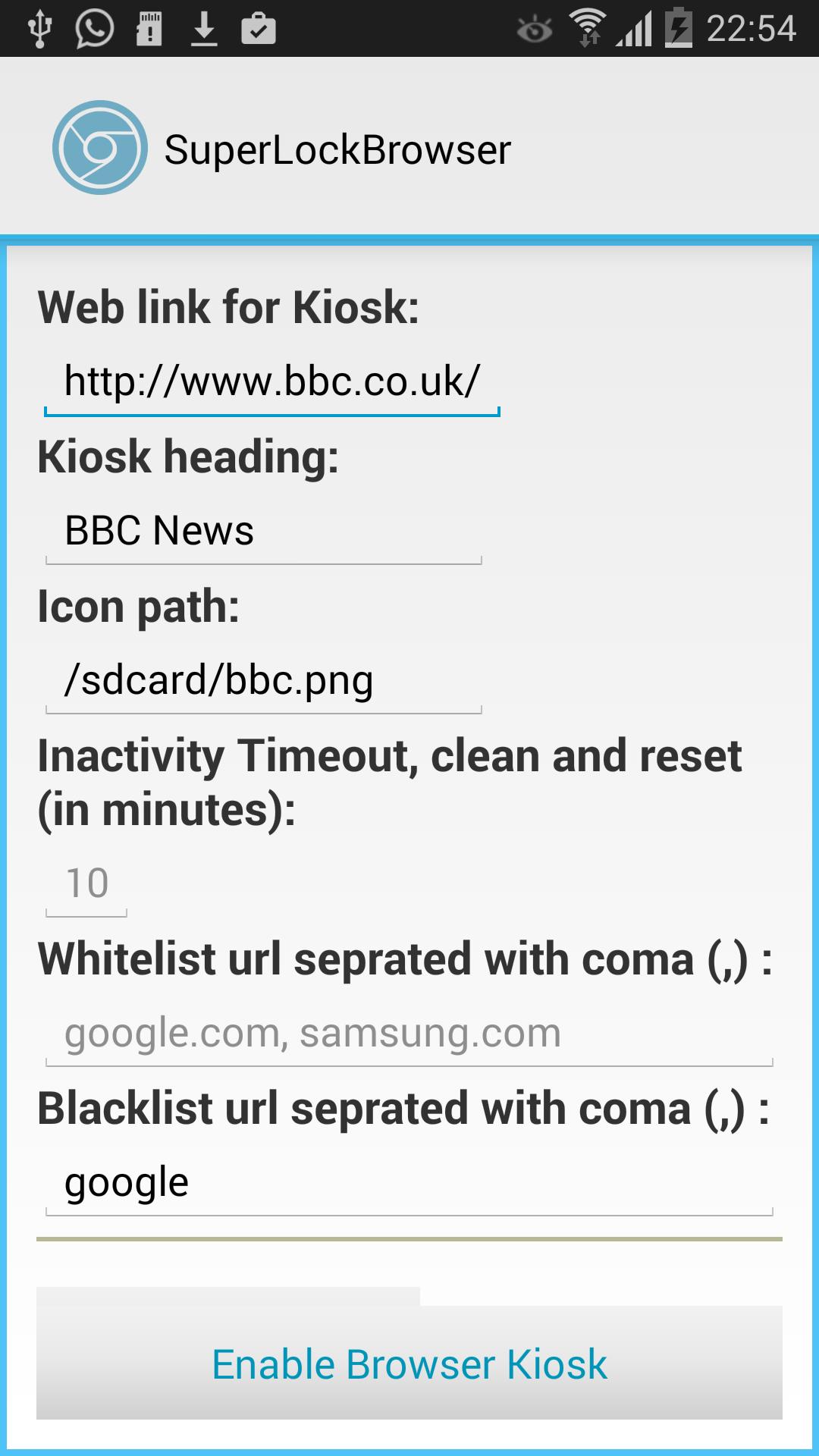 Kiosk Browser no root