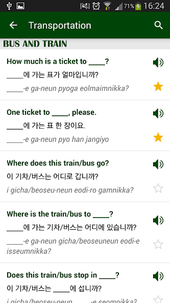 Korean phrasebook