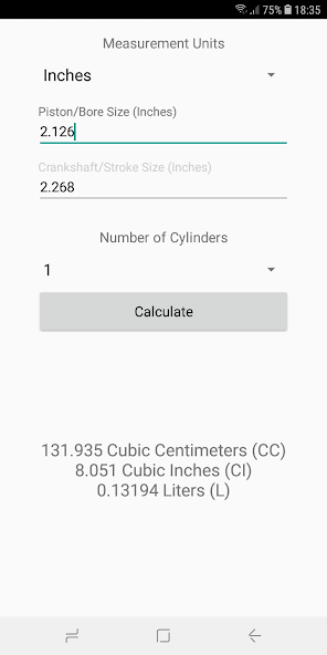 Engine CC Calculator