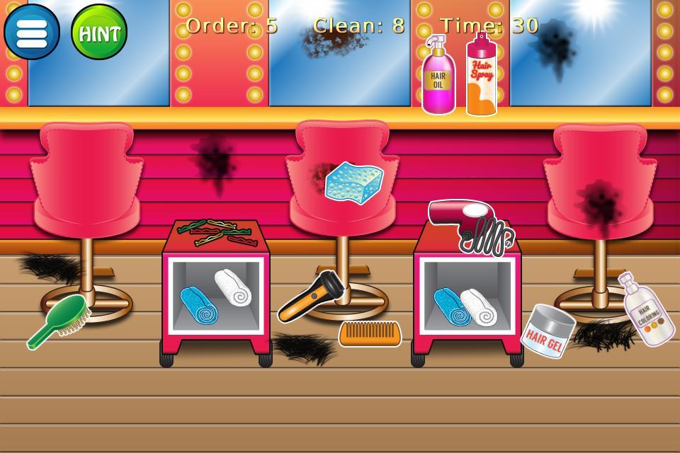 Hairdresser clean up game