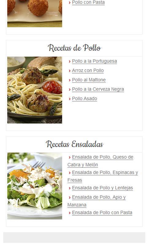 Pollo,Recetas y ensaladas