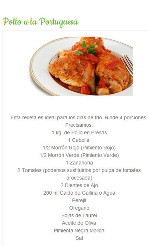 Pollo,Recetas y ensaladas