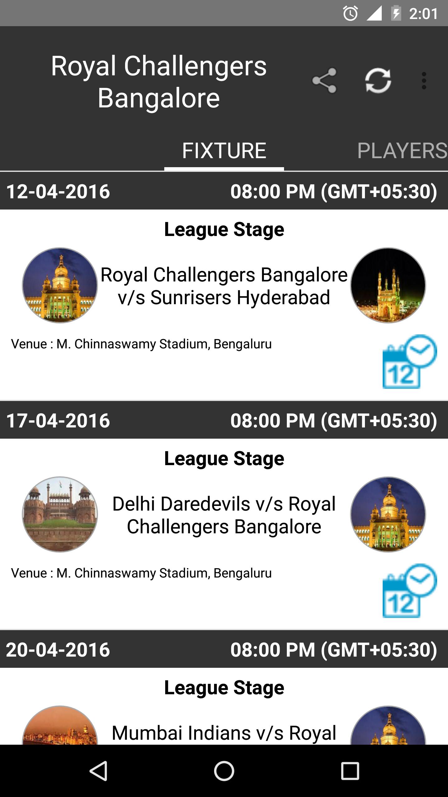 Live IPL 2016 Update, Schedule