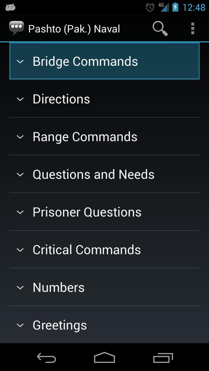 Pashto (Pak.) Naval Phrases