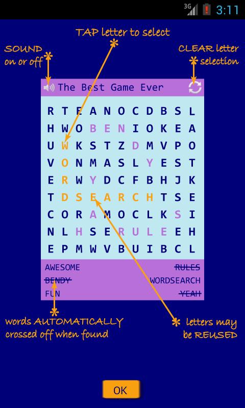 Bendy Word Search