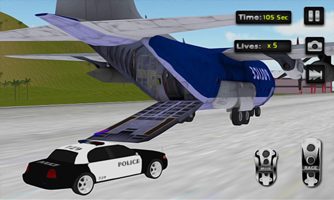 Police Car Airplane Transport