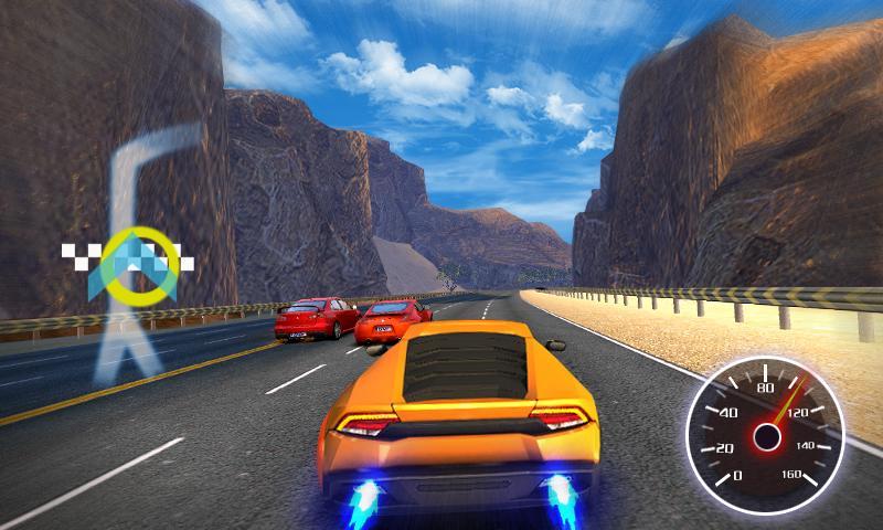 Driving in speed car