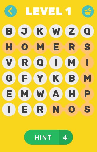 Word Search - The Simpsons