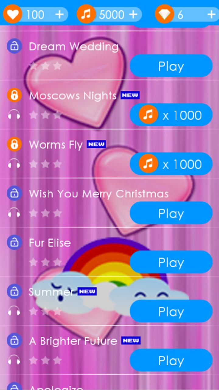 Rainbow Heart Piano Tiles