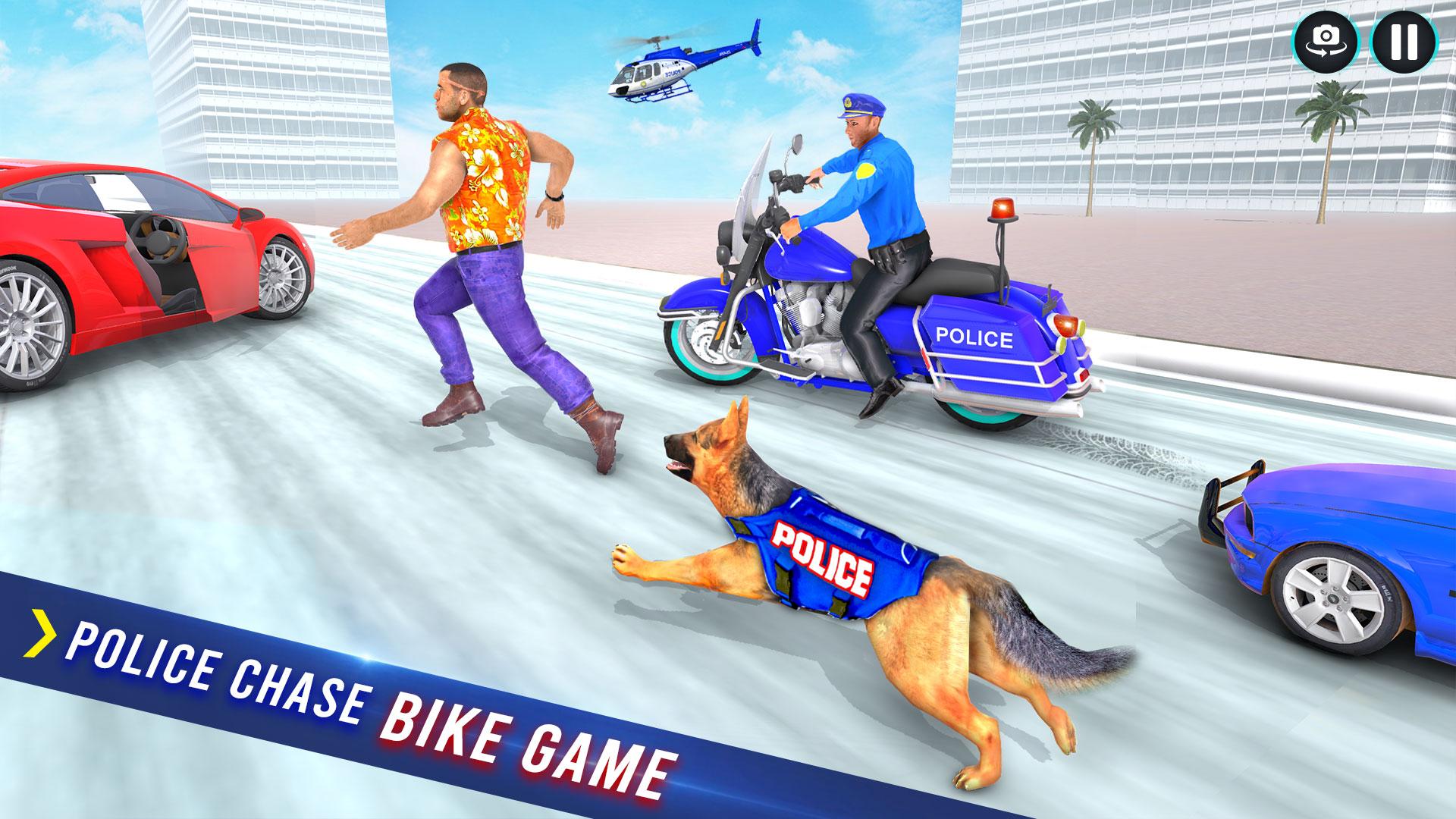 Police Dog Crime Bike Chase
