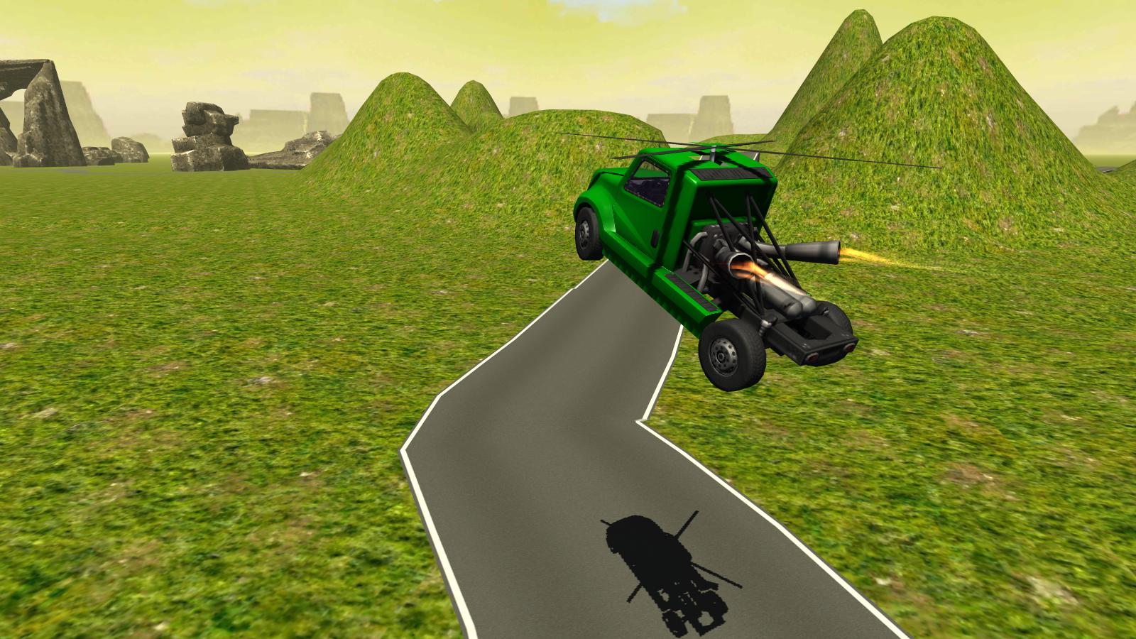 Flying Helicopter Truck Flight
