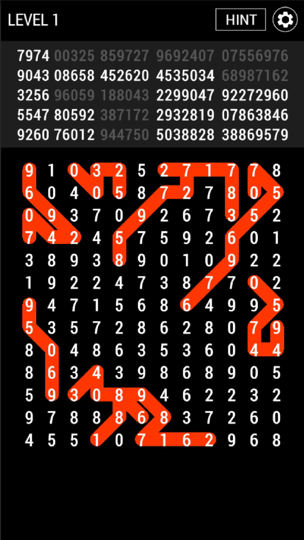Number Search - Snake