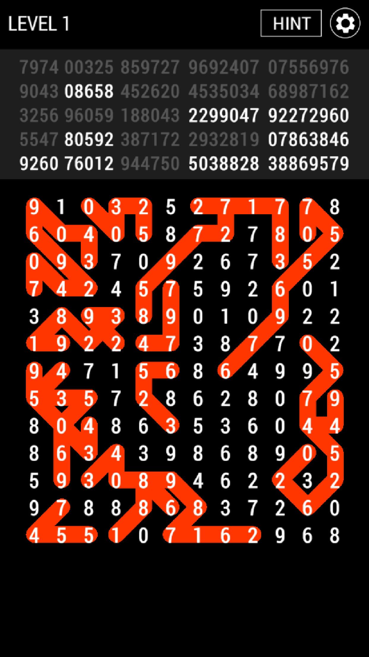 Number Search - Snake