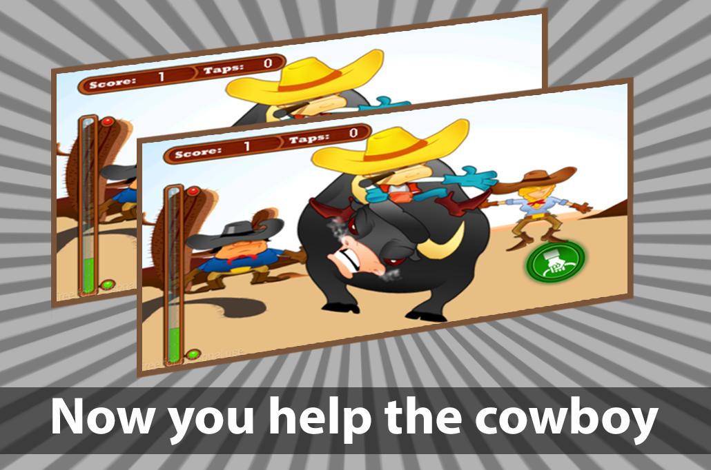 Raging bull cowboy