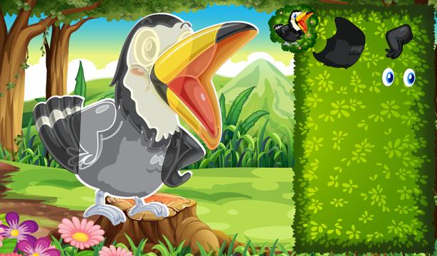 Animated puzzles birds